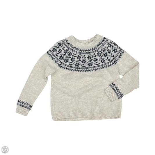 Sweater By Croft And Barrow In Blue & Cream, Size: M