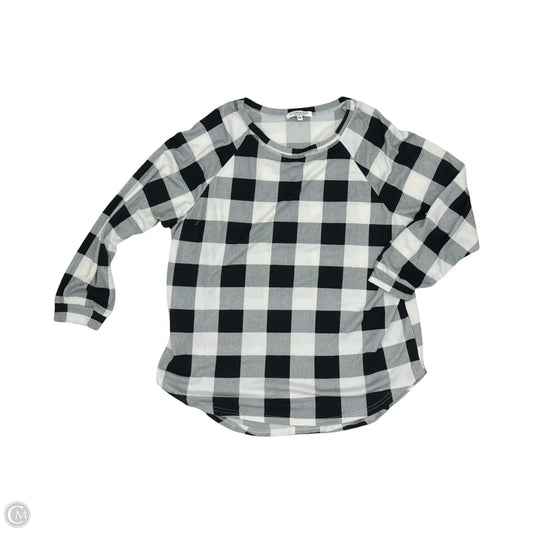 Blouse Long Sleeve By Chicsoul In Black & Cream, Size: 1x