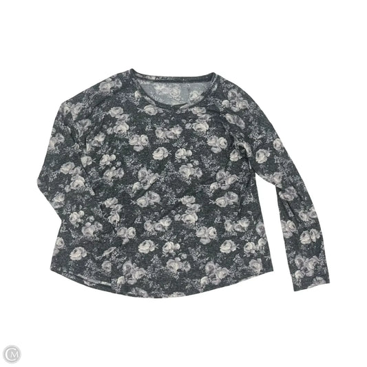 Top Long Sleeve By Maurices In Grey & White, Size: Xl