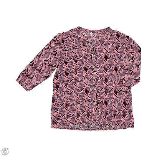 Blouse 3/4 Sleeve By Clothes Mentor In Blue & Pink, Size: S