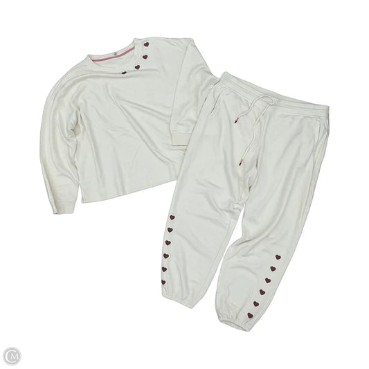 Lounge Set Pants By Lou And Grey In Cream & Red, Size: Xl