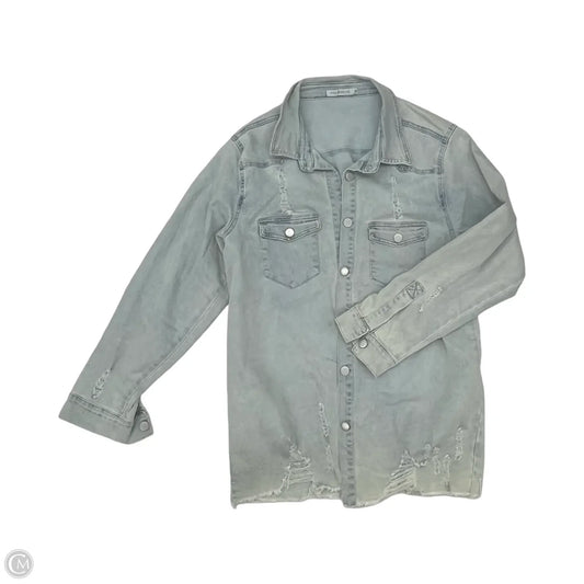Jacket Denim By Miss Sparkling In Blue Denim, Size: Xl