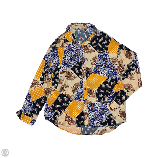 Blouse Long Sleeve By Bailey Rose In Multi-colored, Size: M