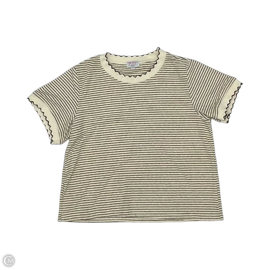 Sweater Short Sleeve By Moco In Striped Pattern, Size: Xl