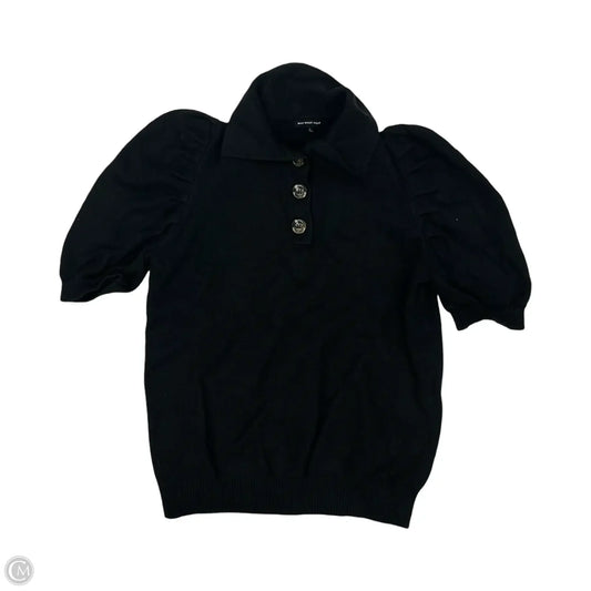 Sweater Short Sleeve By Who What Wear In Black, Size: S