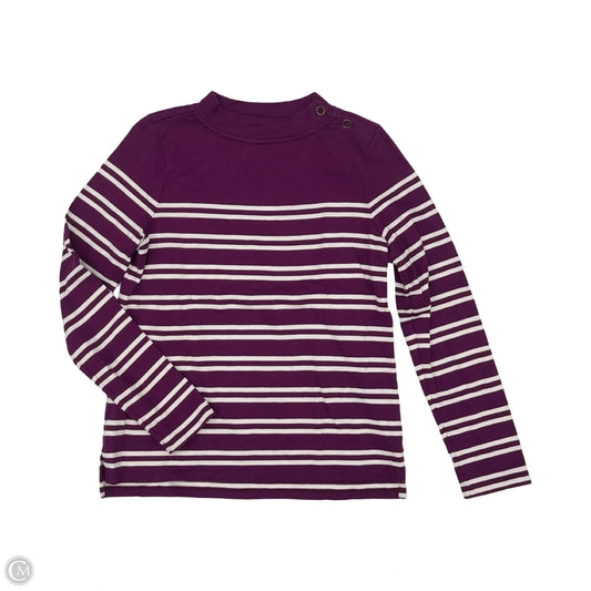 Top Long Sleeve By Talbots In Purple & White, Size: S