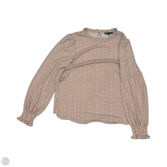 Blouse Long Sleeve By Adrianna Papell In Polkadot Pattern, Size: L