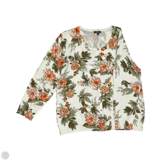 Cardigan By Premise In Floral Print, Size: Xl