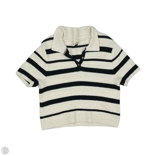 Sweater Short Sleeve By Universal Thread In Black & Cream, Size: L