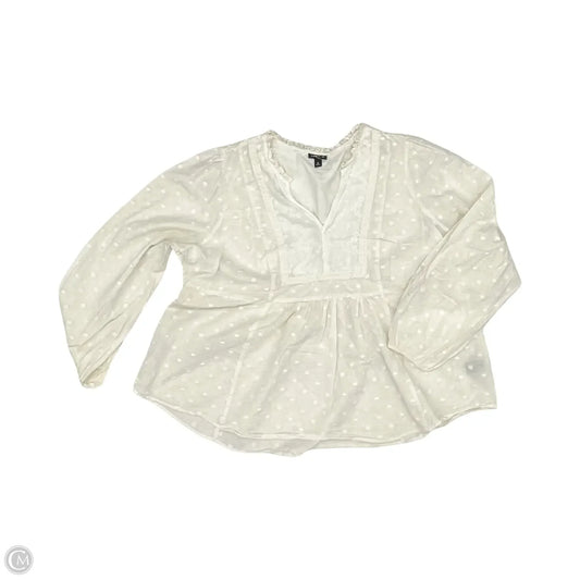 Blouse Long Sleeve By Torrid In Cream, Size: 2x