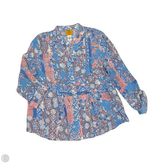 Blouse Long Sleeve By Ruby Rd In Multi-colored, Size: Mp