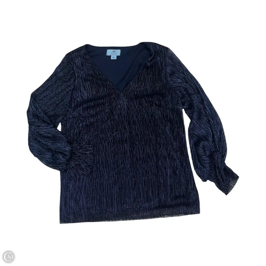 Blouse Long Sleeve By Cece In Blue, Size: S