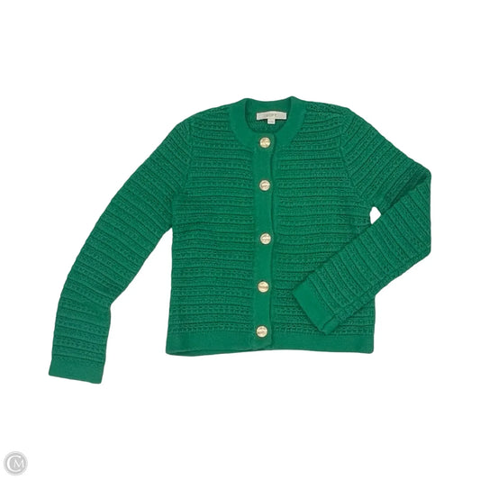 Sweater Cardigan By Loft In Green, Size: M
