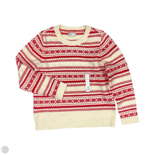 Sweater By Croft And Barrow In Cream & Red, Size: Xl