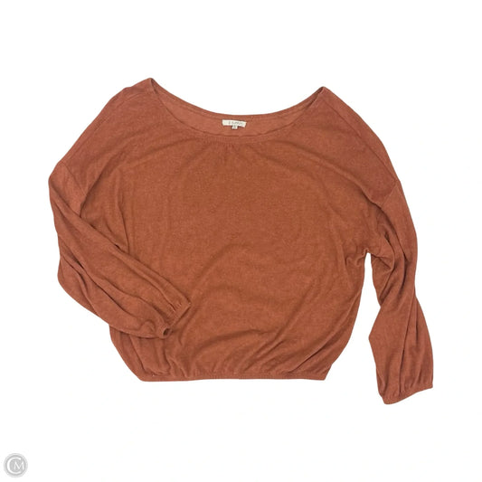 Top Long Sleeve By Z Supply In Brown, Size: Xl