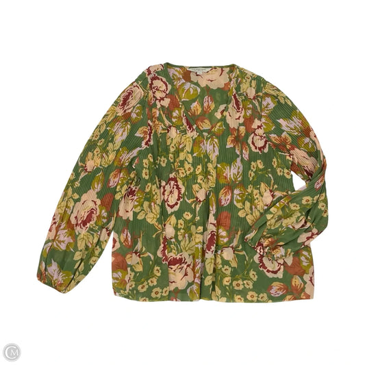 Blouse Long Sleeve By Liverpool In Floral Print, Size: M