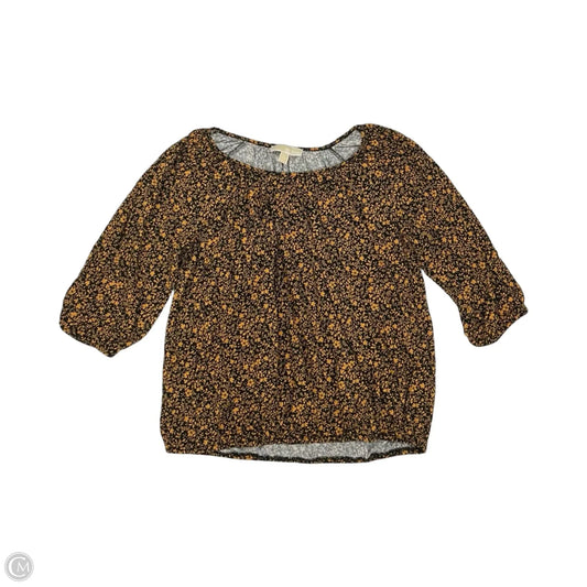 Blouse Designer By Michael Kors In Black & Orange, Size: 1x