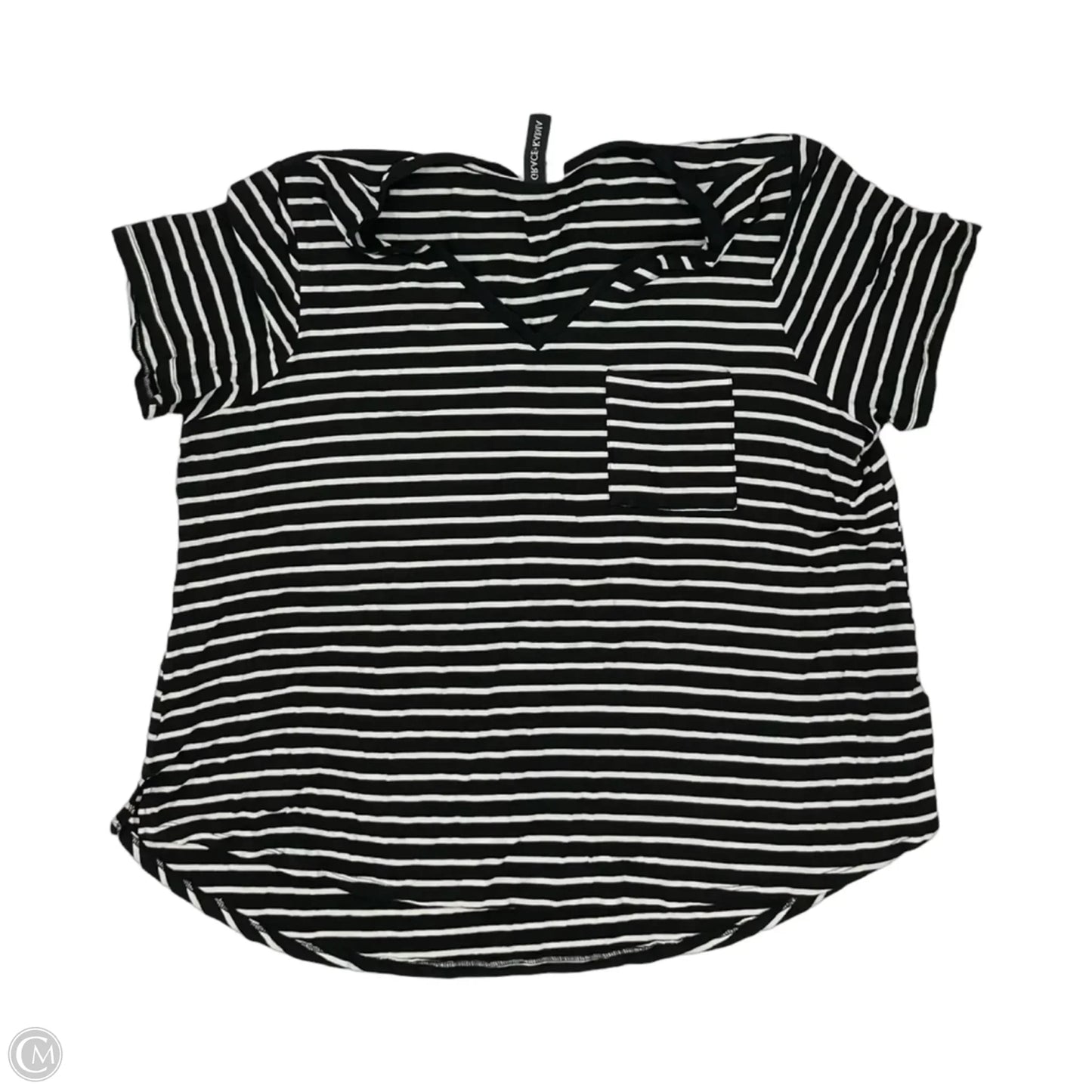 Top Short Sleeve By Grace + Karma In Black & White, Size: 1x