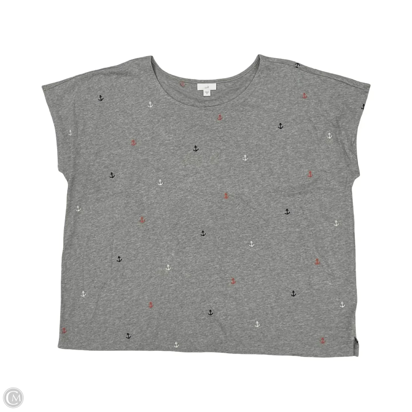 Top Short Sleeve By J. Jill In Grey, Size: 2x