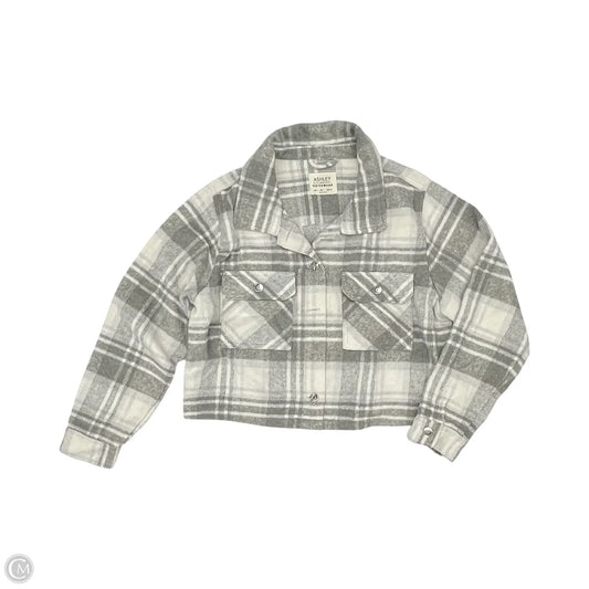 Jacket Fleece By Ashley In Grey & White, Size: L