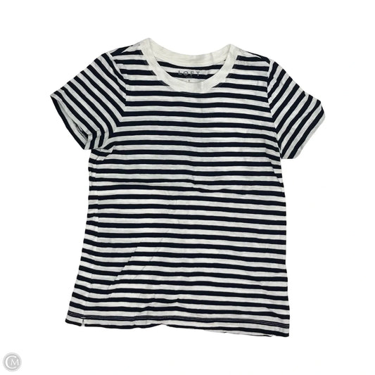Top Short Sleeve By Loft In Blue & White, Size: S