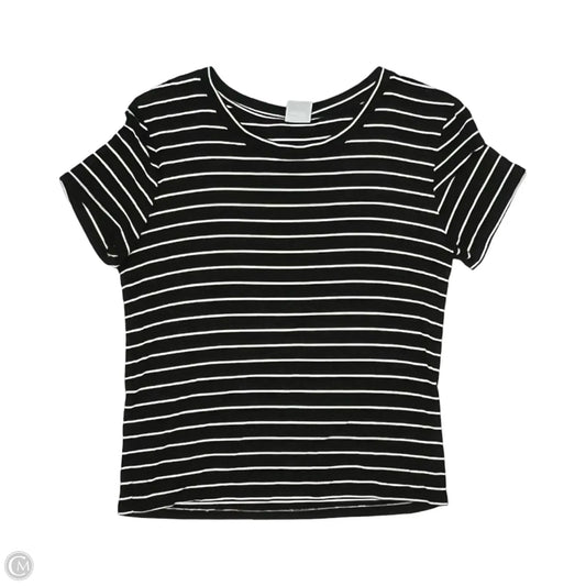 Top Short Sleeve By Clothes Mentor In Black & White, Size: M
