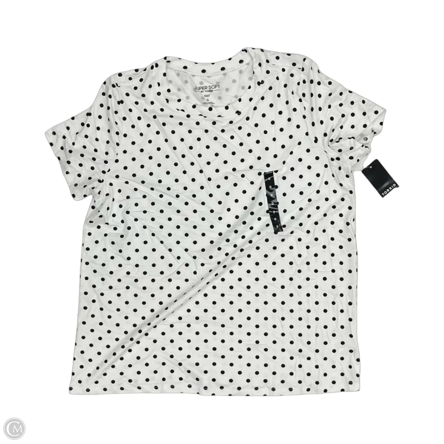 Top Short Sleeve By Torrid In Black & White, Size: L