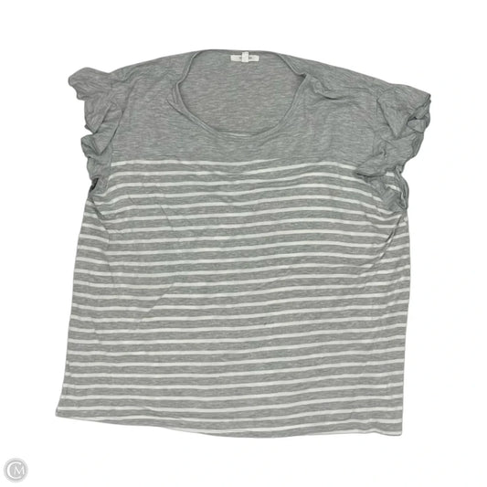 Top Short Sleeve By Maurices In Grey & White, Size: Xl