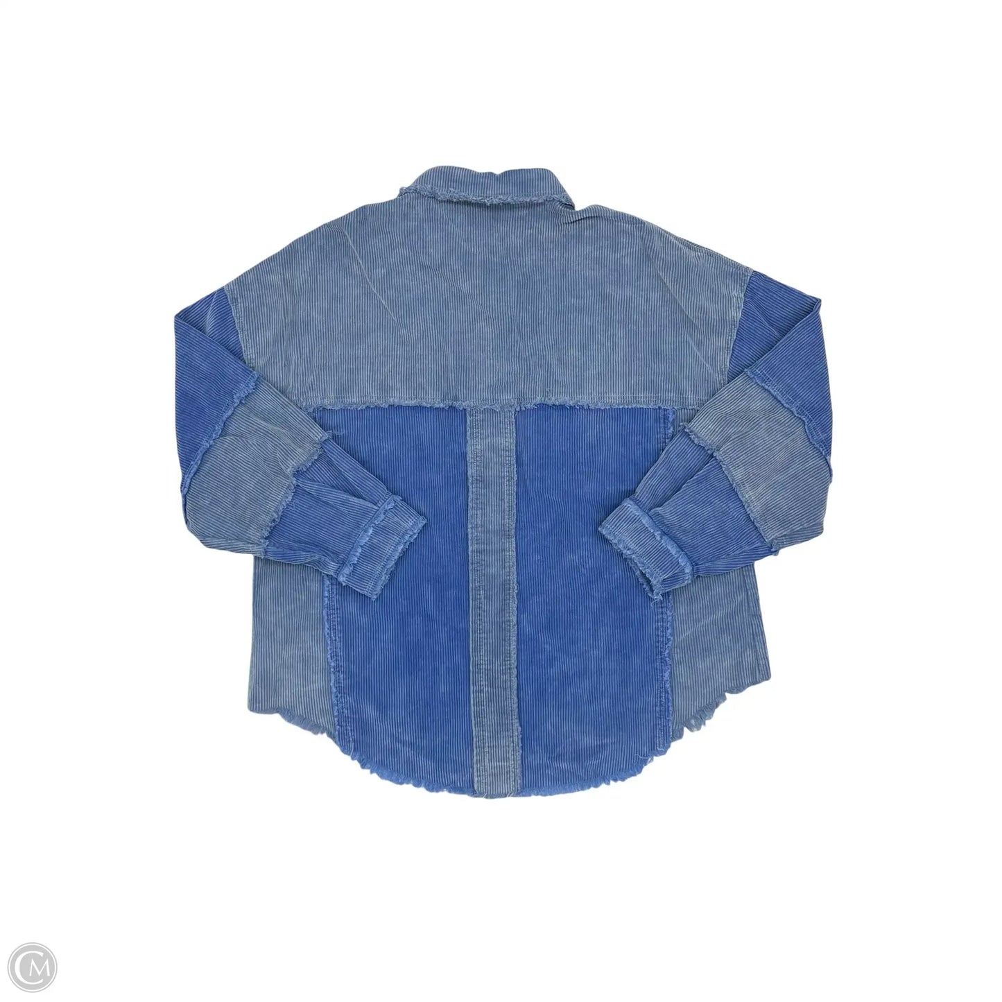Jacket Shirt By Pol In Blue, Size: L