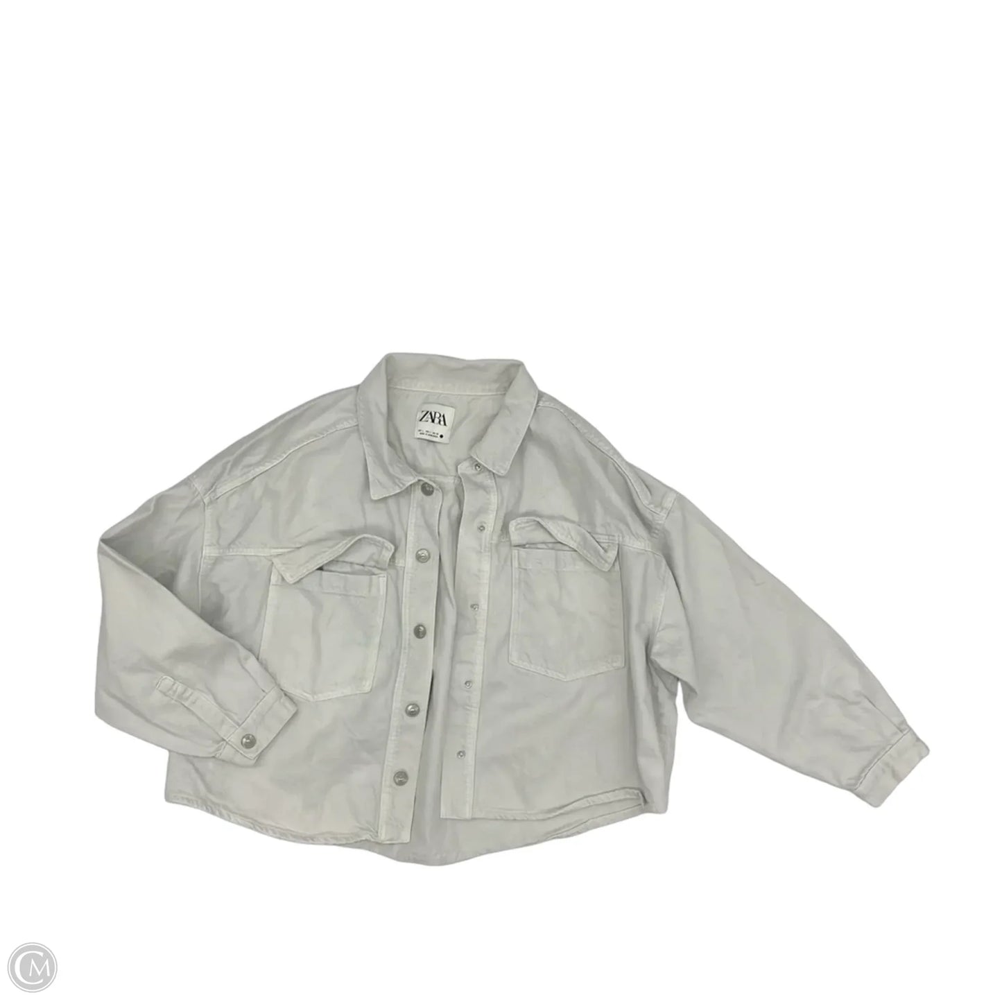 Jacket Denim By Zara In Grey Denim, Size: L