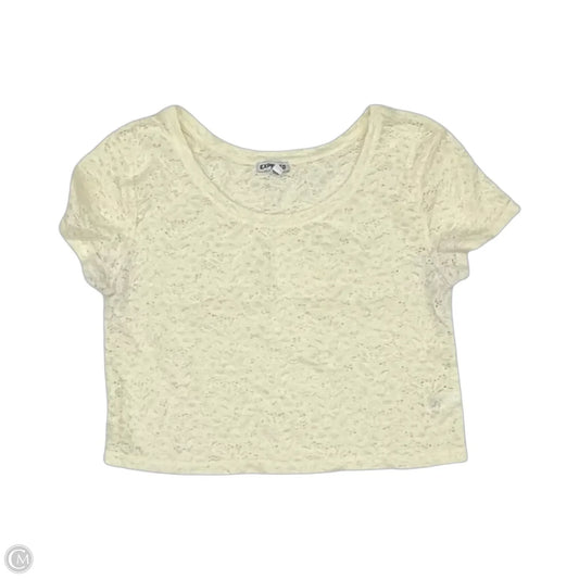 Top Short Sleeve By Express In Cream, Size: M