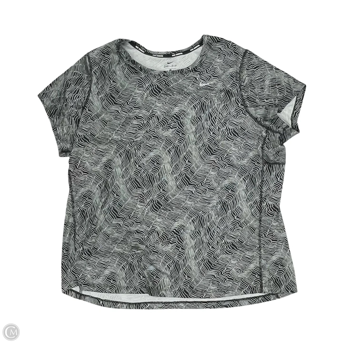 Athletic Top Short Sleeve By Nike In Black & White, Size: 3x