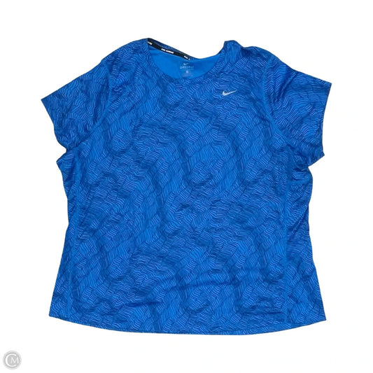 Athletic Top Short Sleeve By Nike In Blue, Size: 3x
