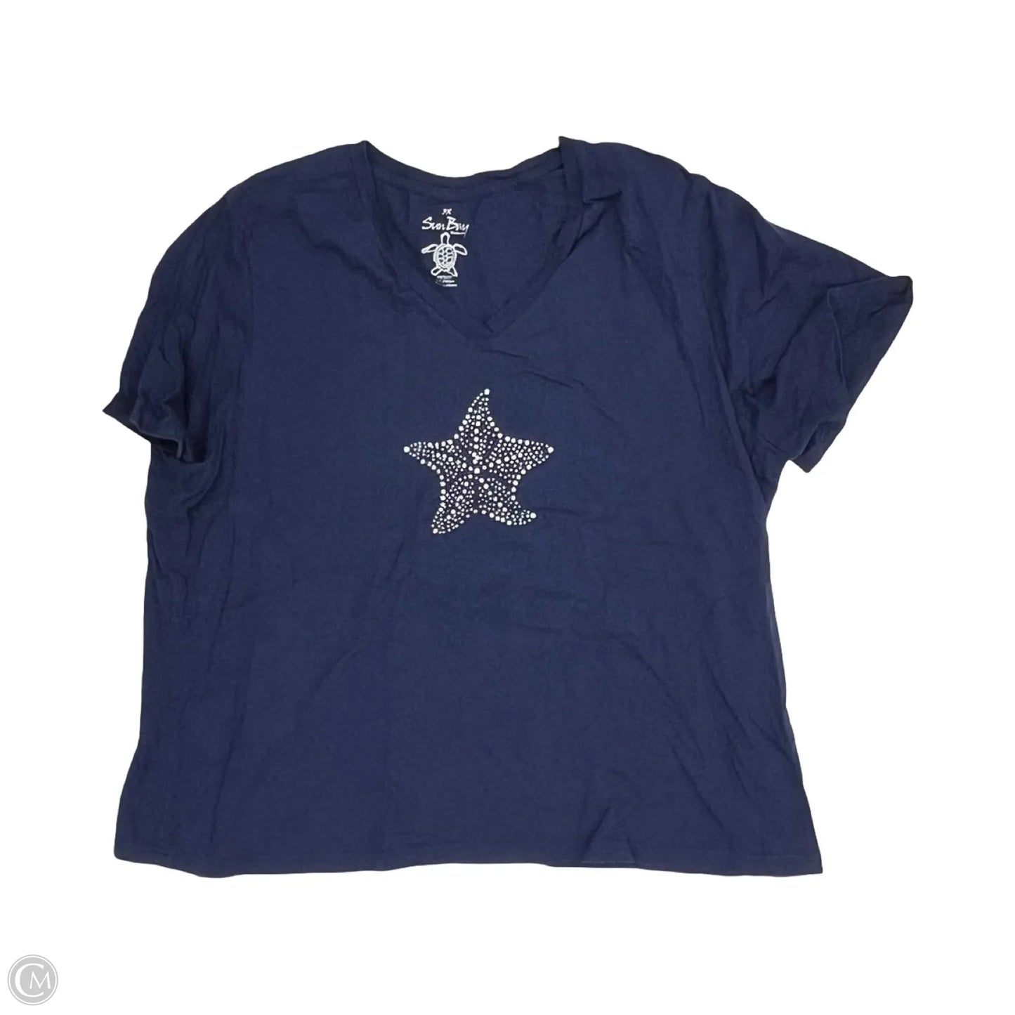 Top Short Sleeve By Clothes Mentor In Navy, Size: 3x