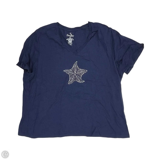 Top Short Sleeve By Clothes Mentor In Navy, Size: 3x