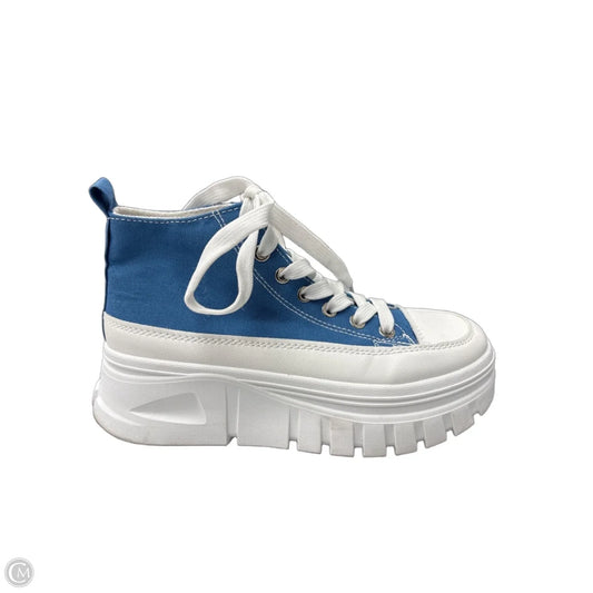 Shoes Sneakers By Clothes Mentor In Blue & White, Size: 7.5