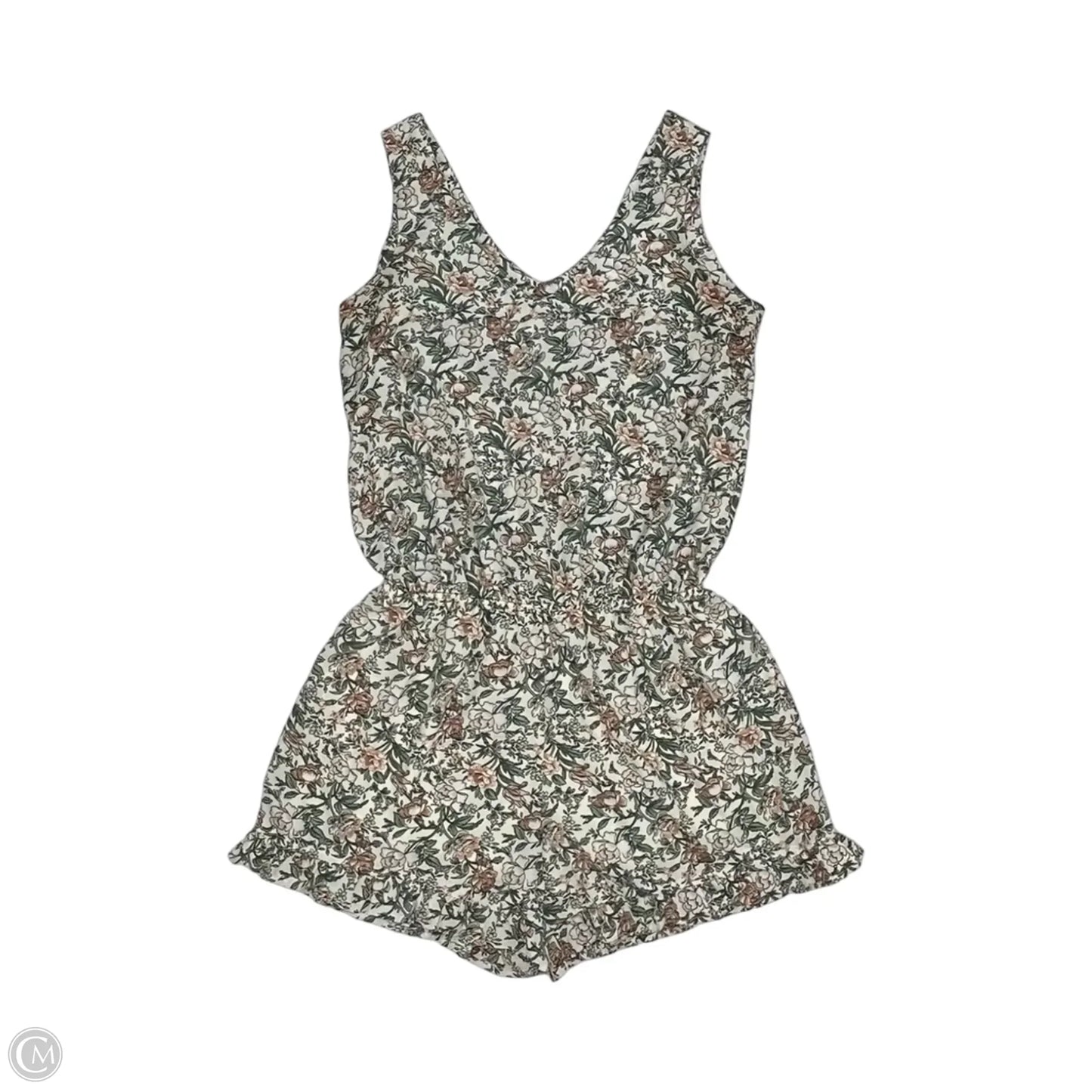 Romper By Clothes Mentor In Floral Print, Size: Xs
