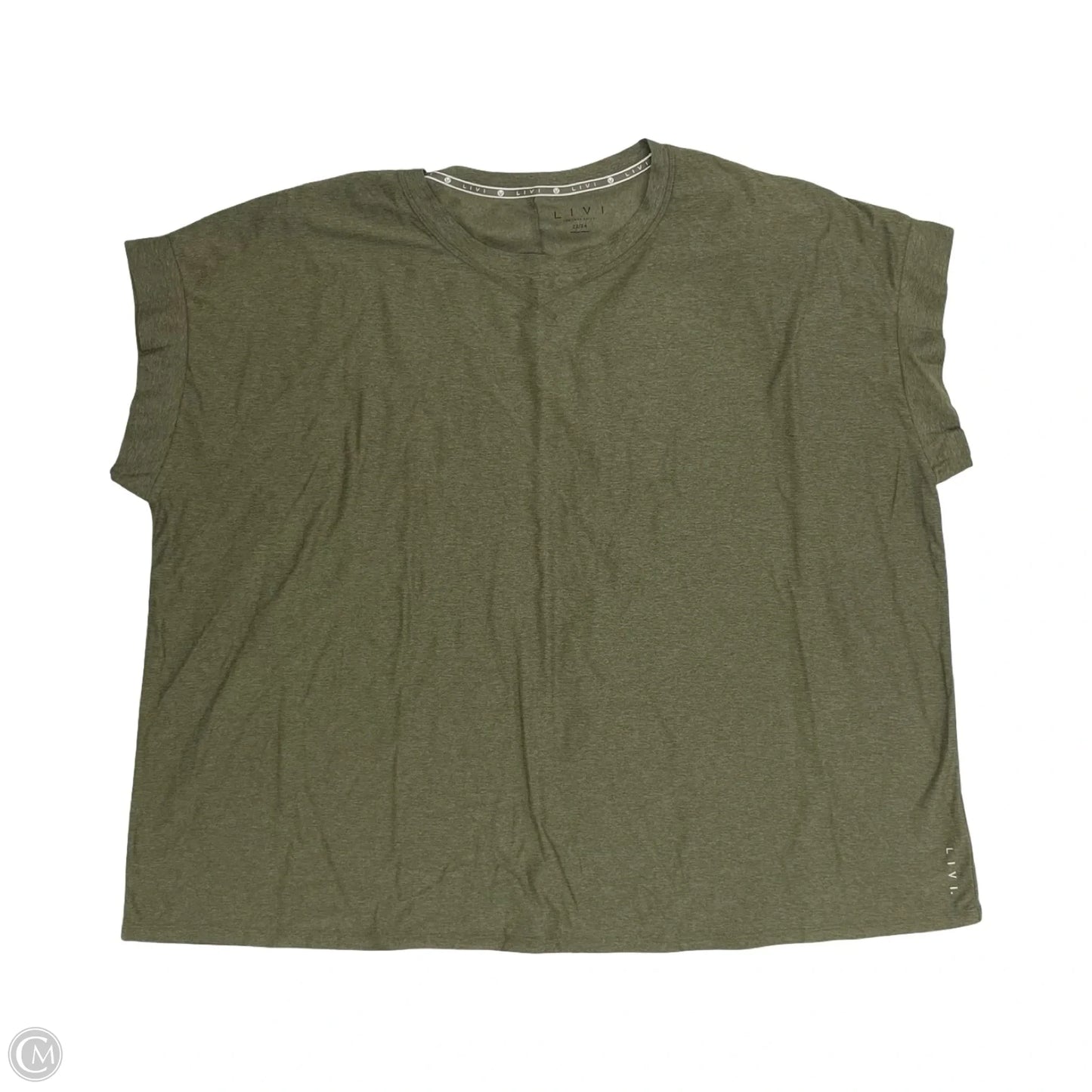Athletic Top Short Sleeve By Livi Active In Green, Size: 3x