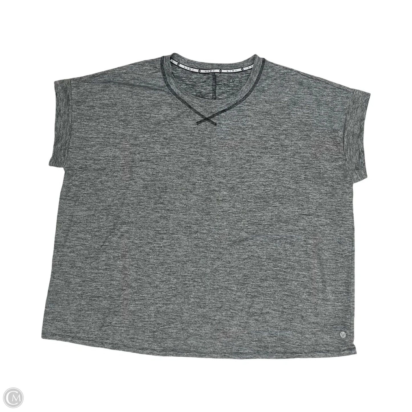 Athletic Top Short Sleeve By Livi Active In Grey, Size: 2x