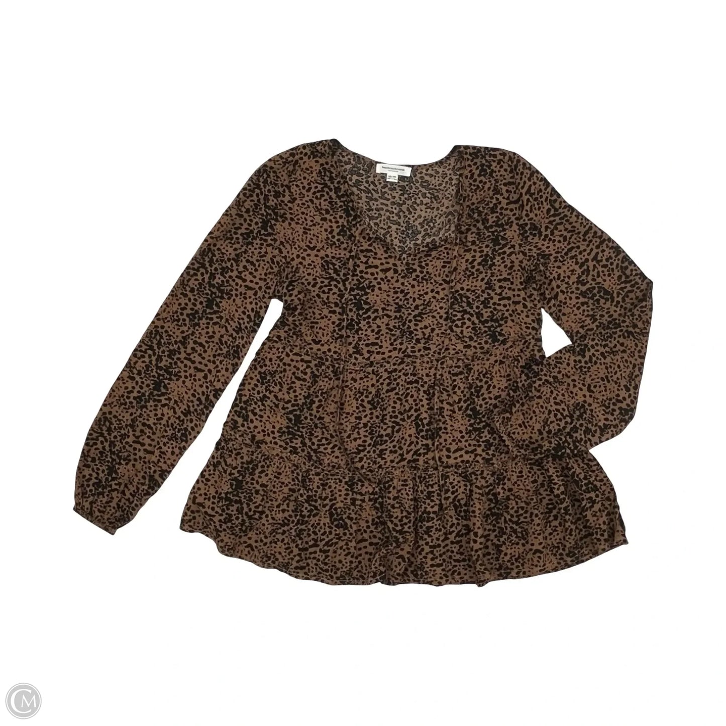 Top Long Sleeve By Beachlunchlounge In Leopard Print, Size: Xs