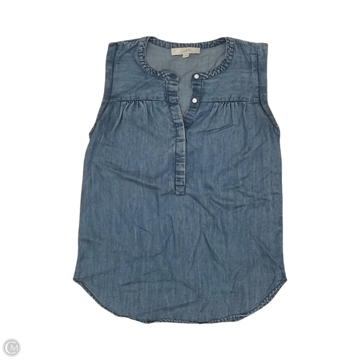 Top Sleeveless By Loft In Blue Denim, Size: Xs