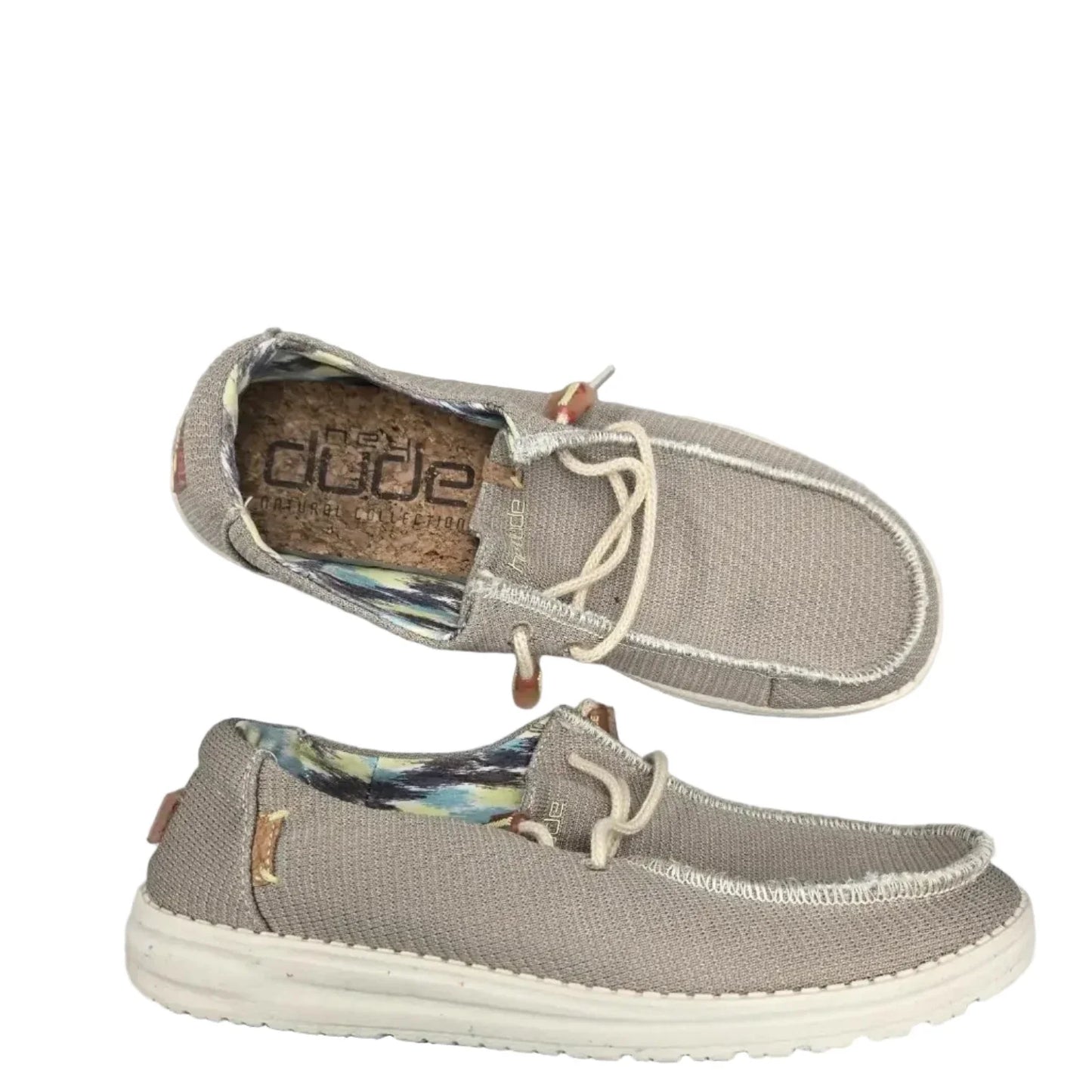 Shoes Flats By Hey Dude In Grey, Size: 9