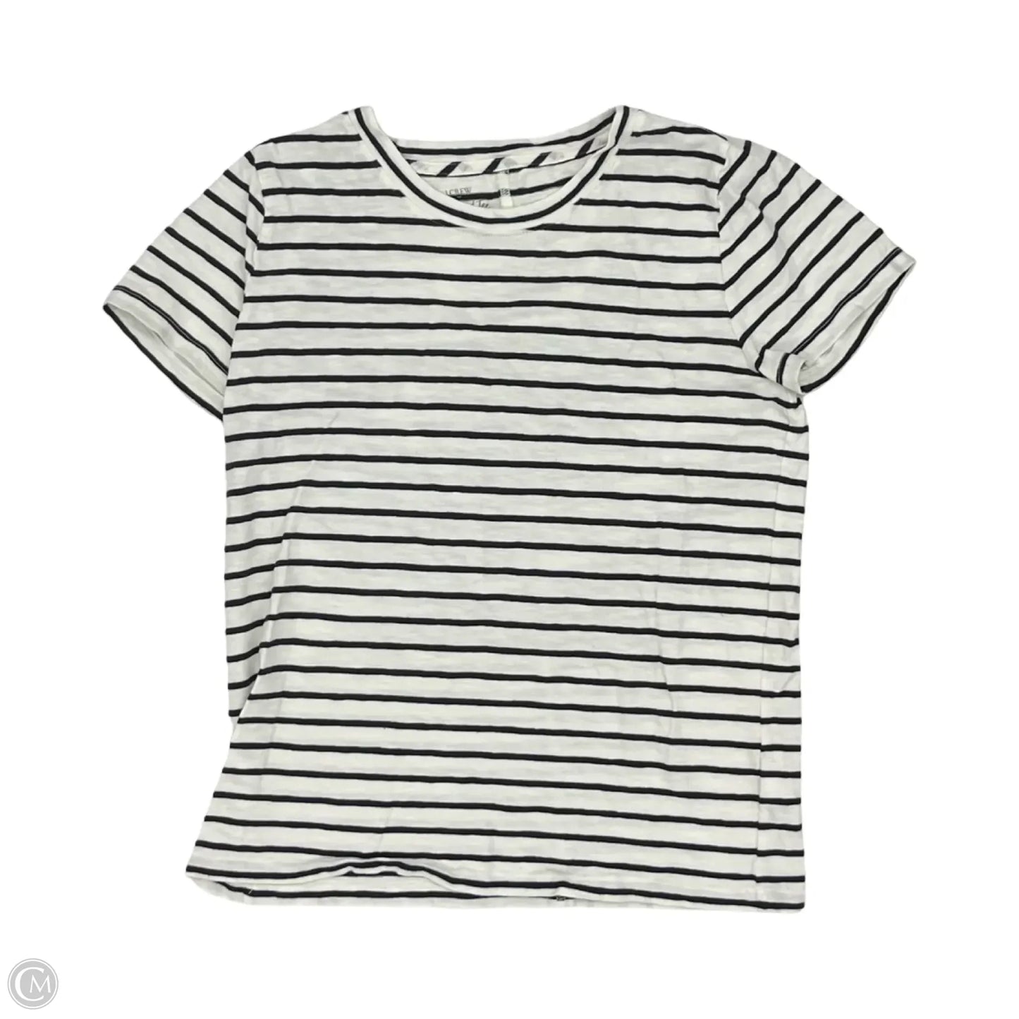 Top Short Sleeve By J. Crew In Blue & White, Size: M