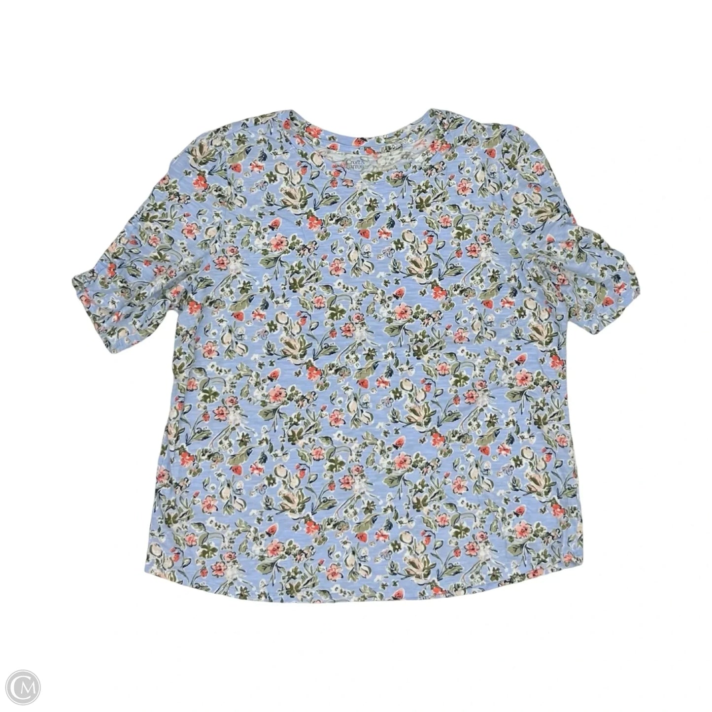 Top Short Sleeve By Croft And Barrow In Blue, Size: L