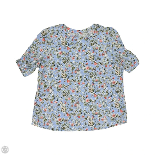 Top Short Sleeve By Croft And Barrow In Blue, Size: L