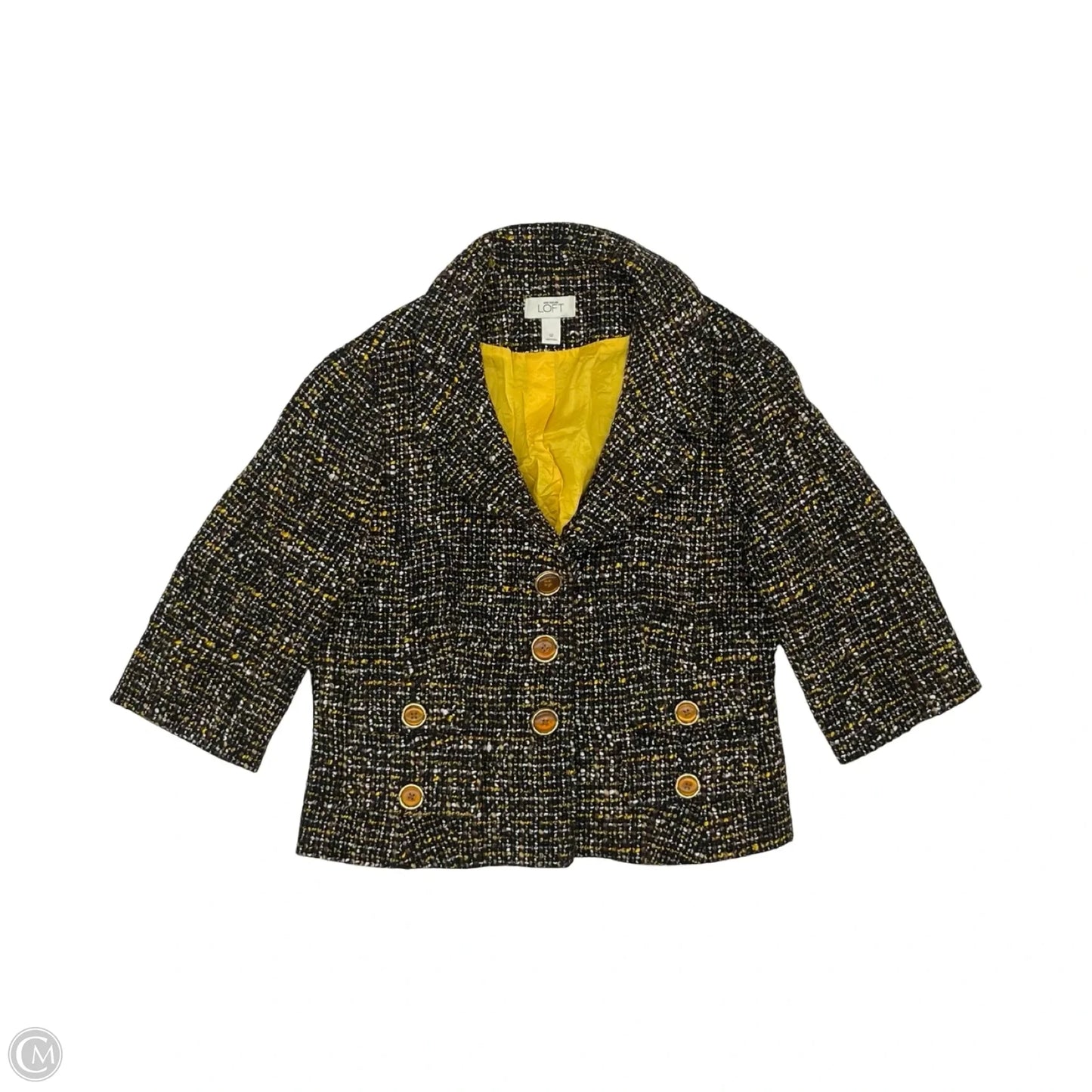 Blazer By Loft In Black & Yellow, Size: L