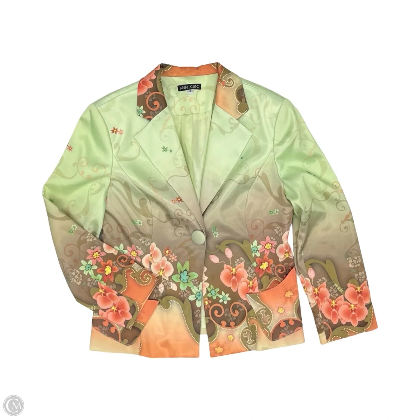 Blazer By Clothes Mentor In Green, Size: M