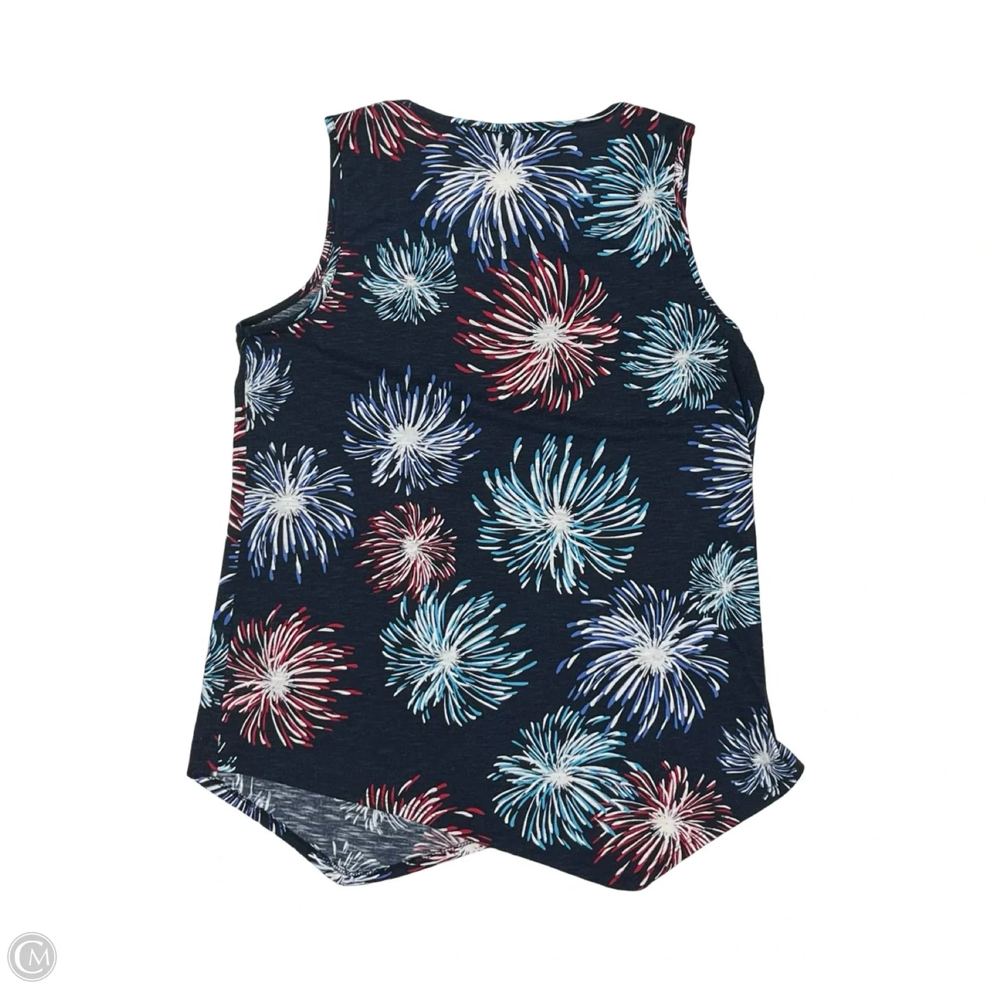 Top Sleeveless By Christopher And Banks In Blue Red & White, Size: L