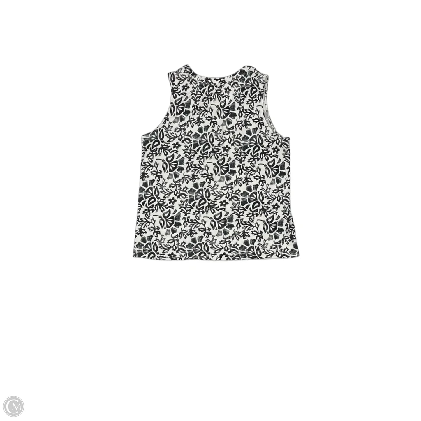 Top Sleeveless By Croft And Barrow In Black & White, Size: L