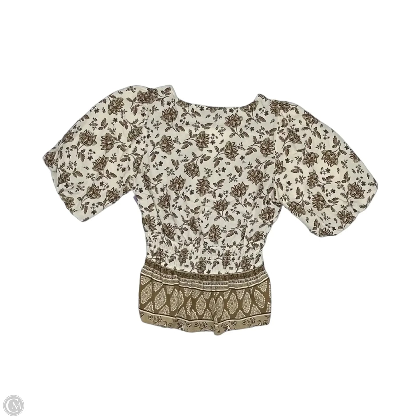Blouse Short Sleeve By Loft In Tan, Size: Sp
